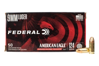 Federal American Eagle Indoor Range 124gr TMJ 9mm Ammo - Box of 50